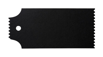 black tag isolated on white background