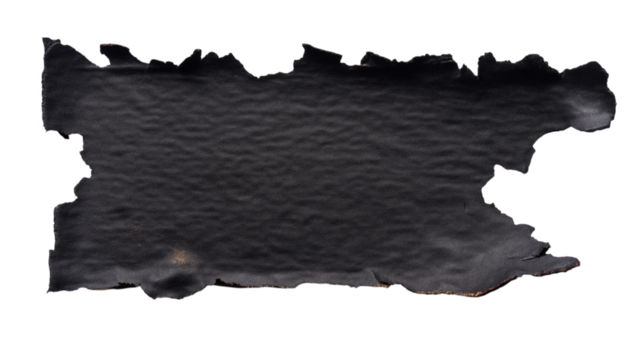 Rough grunge black paper isolated on white background
