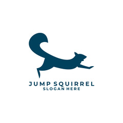 Squirrel silhouette logo design vector template
