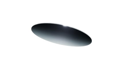 Smooth metallic disc with a reflective surface isolated on transparent background