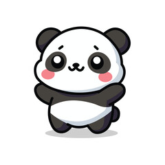 Illustration Vector Graphic Cartoon of a Cute Standing Mini Panda