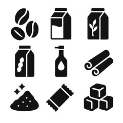 Fototapeta premium Barista Ingredients Icons