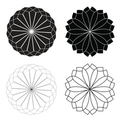 Set of flower ornmental pattern vector design.
