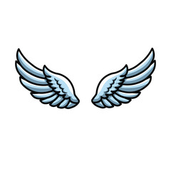 Illustration Vector Graphic Cartoon of a White Angel Wings