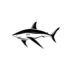Fototapeta premium Silhouette pictogram of a shark design perfect for marine and ocean-themed projects