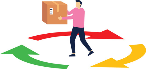 Illustration of product return concept. Illustrations for websites, landing pages, mobile apps, posters and banners. Trendy flat vector illustrations

