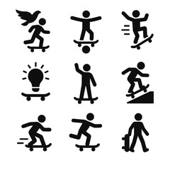 Skateboard Icon Set