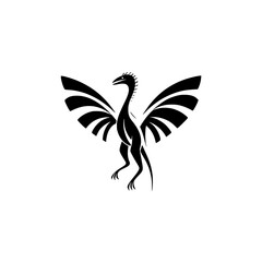 Fototapeta premium Elegant silhouette pictogram of a mythical creature with wings, showcasing artistic style in vector design