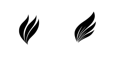 Elegant silhouette pictograms of stylized leaves showcasing artistic design for various applications