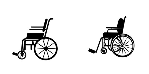 Fototapeta premium Silhouette pictogram of wheelchair icons demonstrating different styles for accessibility needs