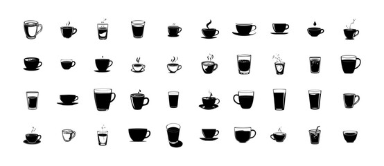 Cup of Water Bundle Silhouette - 40 Vector