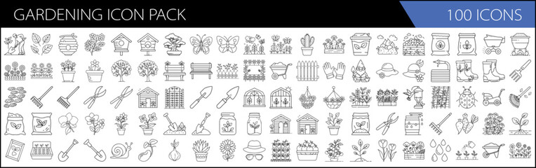 one hundred Elegant Line Icons for Green Thumbs & Garden Designers