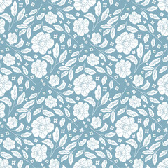 green seamless floral pattern.