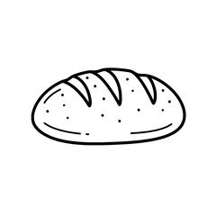 Artisan Bread: Simple illustration showcasing a freshly baked loaf of bread. This image can evoke feelings of warmth, comfort, and the simple pleasure of a good meal.