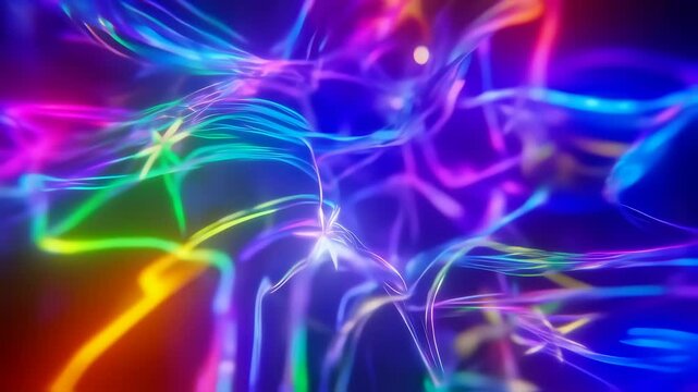 Neon Stars Twisting into Impossible Shapes in 360