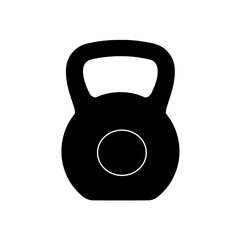 Kettlebell Icon: a minimalist black kettlebell icon against a solid background, perfect for fitness and workout themed designs.