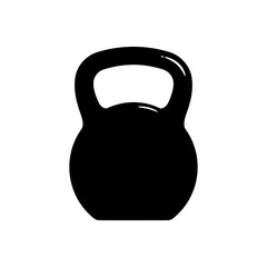 Kettlebell Silhouette: A bold, monochrome silhouette of a kettlebell, a symbol of strength and fitness. Representing power and endurance.