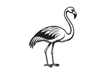 Fototapeta premium Flamingo Silhouette, Flamingo Vector, Flamingo Icon Illustration