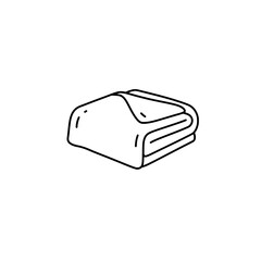 Folded Towel: A close-up image shows a folded towel, simple and minimalistic, perfect for various design and conceptual uses.