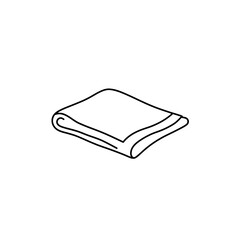Folded Towel Illustration: Clean lines illustrate a neatly folded towel, ready for use. Perfect for representing cleanliness, comfort, or hygiene. 
