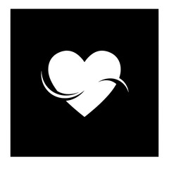Elegant Heart in Black and White: A minimalist heart design, symbolizing love and affection, elegantly presented in a stark contrast of black and white.