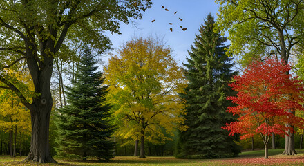 Obraz premium autumn trees in the park