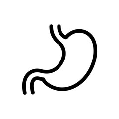 Human Stomach Illustration: A simplified and graphic representation of the human stomach, a vital organ, conveying its essential form and function in a clean, illustrative style.