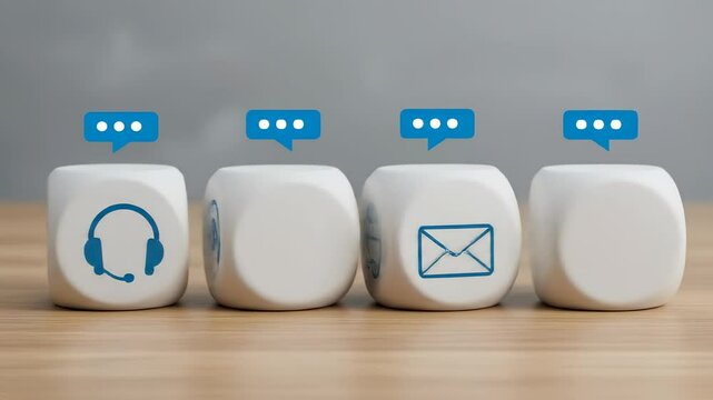 Customer Support Dice: Service, Help, Contact, Email, Global Communication, Assistance