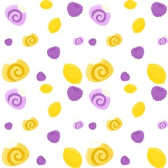 Yellow swirled pastries and roll cakes with white frosting.