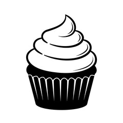 Sweet Temptation: A single cupcake, elegantly presented in a simple yet alluring style, beckoning with its creamy swirls and delicious promise.