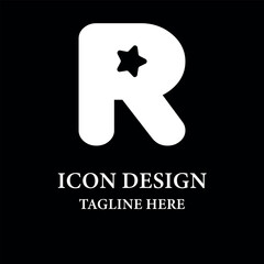 Letter R star icon Logo design
