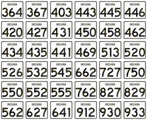 Collection of Indiana Route shields used in the United States