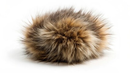 Fototapeta premium Isolated cat fur clump on white background, furry, furball, furry, furball, pet hair