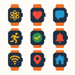 Colorful Smartwatch Icons