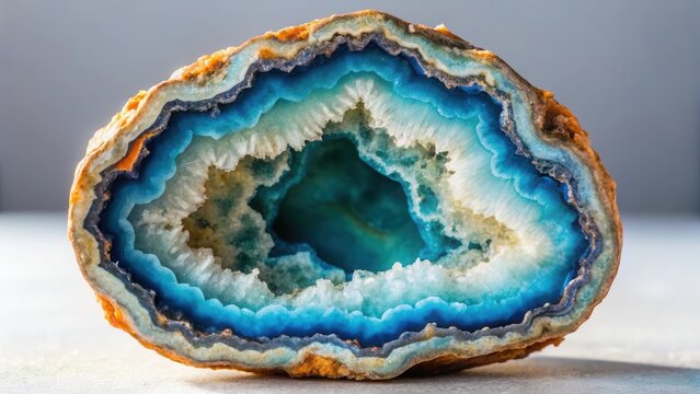 Geode with azulado natural quartzite stone , earthy colors , azulado stone