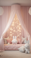 Room with pink decoration