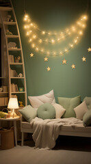 Kids decoration in the room with stars and moon