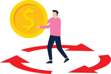  Cash back icon. Symbol is return of Money. Sign of a refund of dollars. Business vector illustration


