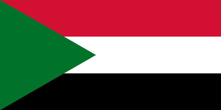 Sudan official flag vector with standard size and proportion. National flag emblem with accurate size and colors,eps10