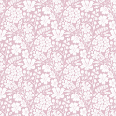 pink seamless floral pattern.