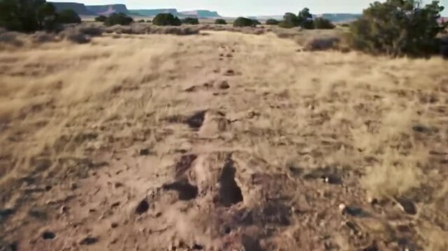 Large Animal Footprints - Tracking Across Arid Terrain - Wilderness Exploration Journey
