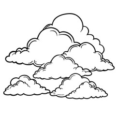 Cloud flat design black outline on a white background