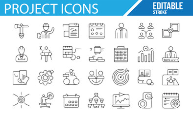 Creative vector icons for workflow, planning, and project management.

