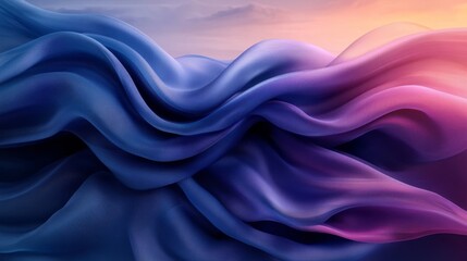 Obraz premium Abstract Silk Waves in Vibrant Colors, Blending Soft Gradients with Texture and Flowing Movement