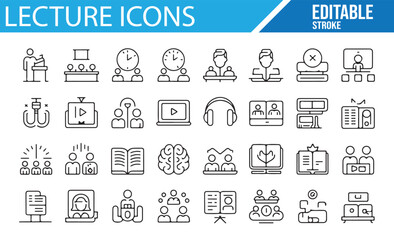 Icons pack for teachers, students, and online classes in education.