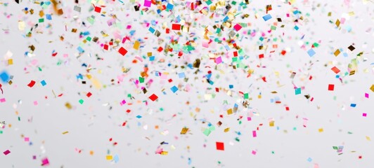 The vibrant explosion of confetti celebrating joyous occasions and festive events.
