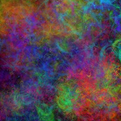 Vibrant abstract background with colorful paint splatters and swirling patterns