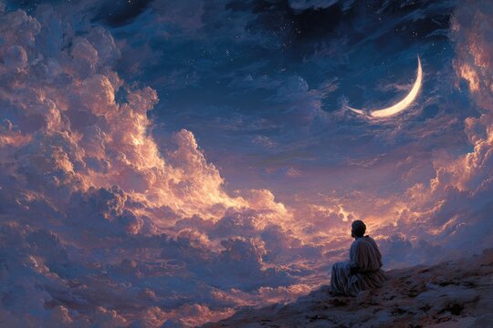 Joseph Bible. A Dreamy Illustration of Joseph, Son of Jacob, from the Book of Genesis