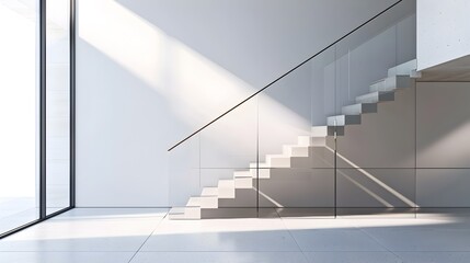 Sophisticated Steel and Glass Spiral Staircase in Minimalist Home Interior