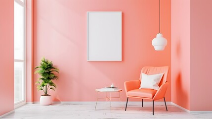 Stylish and Practical Minimalist Teen Living Space with Trendy Frame Mockup